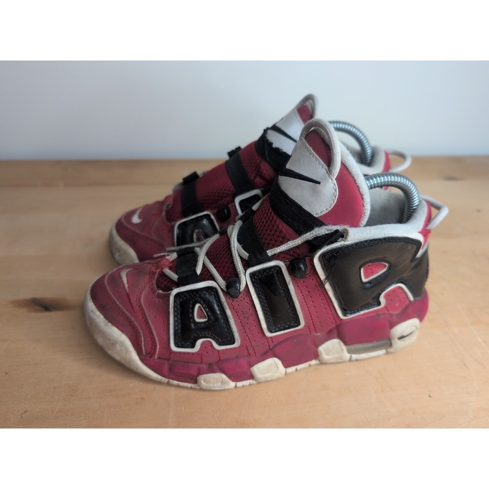 Nike Air More Uptempo GS Size 5.5Y Red Black White Basketball Shoes 415082-600